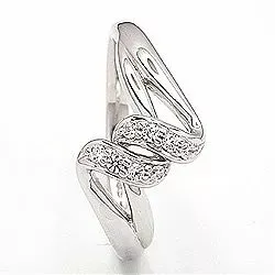 Elegantti abstrakti sormus rodinoitua hopeaa