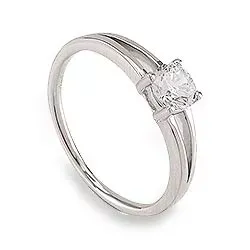 sormi renkaat: zirkoni hopea sormus rodinoitua hopeaa