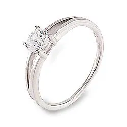 sormi renkaat: zirkoni hopea sormus rodinoitua hopeaa