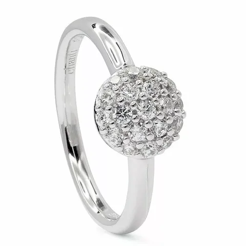 Pyöreä zirkoni sormus rodinoitua hopeaa