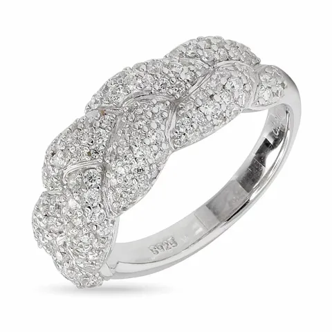 Punottu zirkoni sormus rodinoitua hopeaa