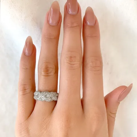 Punottu zirkoni sormus rodinoitua hopeaa