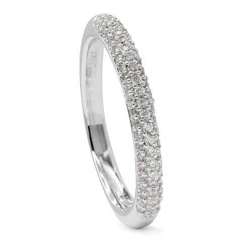 valkoinen zirkoni sormus rodinoitua hopeaa