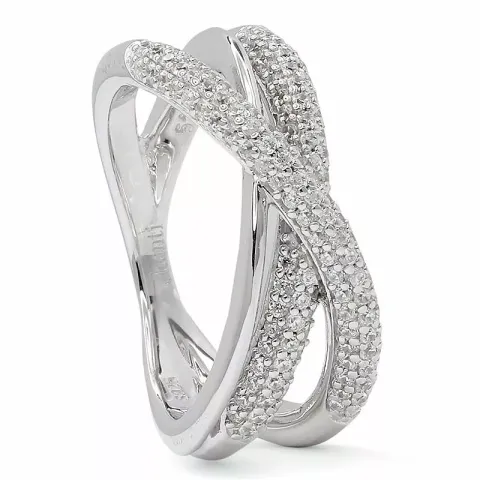 valkoinen zirkoni sormus rodinoitua hopeaa