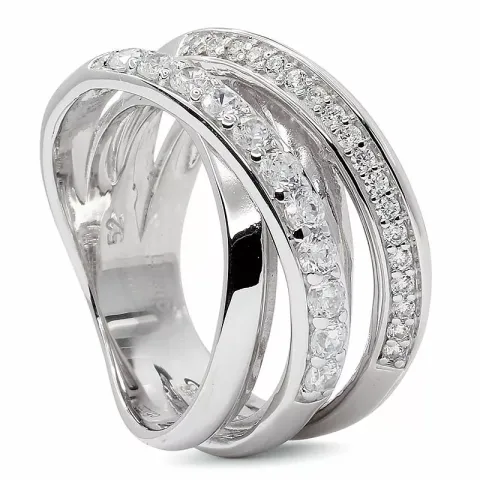 Suuri zirkoni sormus rodinoitua hopeaa