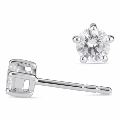 4,5-5 mm zirkoni nappikorvakorut hopea