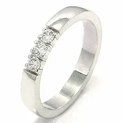 alianssisormus 14 karaatin valkokultaa 3 x 0,07 ct