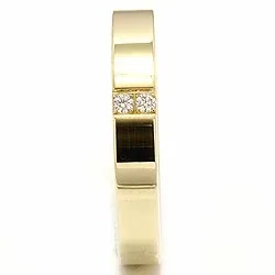 Elegantti kapea vihkisormus 14 karaatin kultaa 2 x 0,018 ct