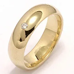 Vihkisormus 14 karaatin kultaa 0,05 ct