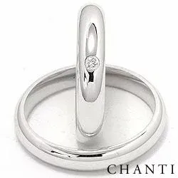 Vihkisormusta 14 karaatin valkokultaa 0,05 ct - setit