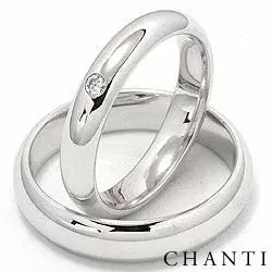 Vihkisormusta 14 karaatin valkokultaa 0,05 ct - setit