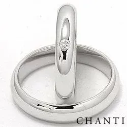 Vihkisormusta 14 karaatin valkokultaa 0,05 ct - setit