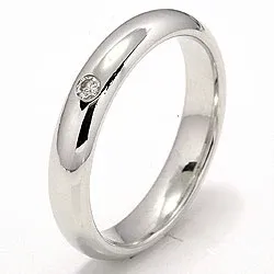 Vihkisormus 14 karaatin valkokultaa 0,05 ct