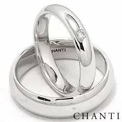 Vihkisormusta 14 karaatin valkokultaa 0,05 ct - setit