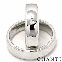 Vihkisormusta 14 karaatin valkokultaa 0,05 ct - setit