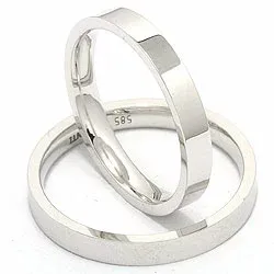 vihkisormusta 14 karaatin valkokultaa - setit