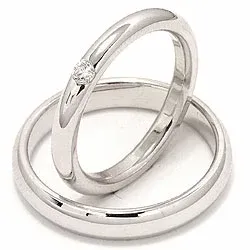 Vihkisormusta 14 karaatin valkokultaa 0,070 ct - setit