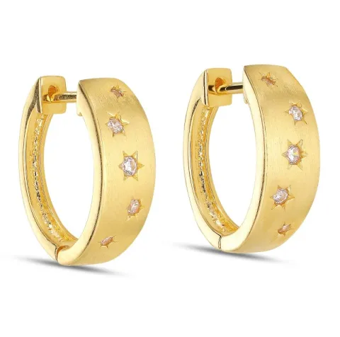 15 mm tähti zirkoni rengas  kullattua hopeaa