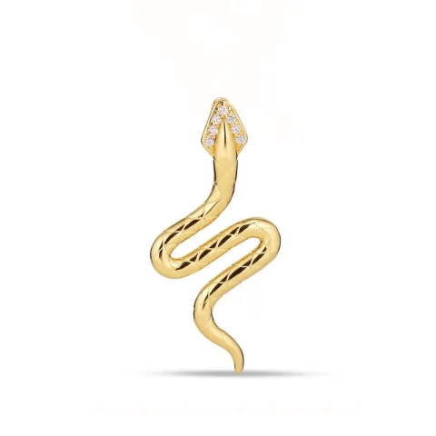 käärme zirkoni riipus jossa on ketju  kullattua hopeaa