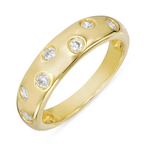 zirkoni sormus kullattua hopeaa