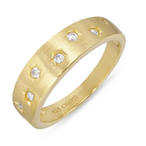 zirkoni sormus kullattua hopeaa