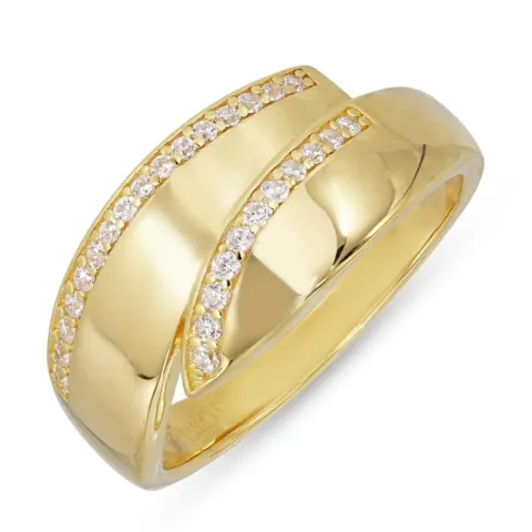 zirkoni sormus kullattua hopeaa