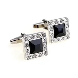 Neliskulmainen zirkoni kalvosinnapit  ruostumaton teräs