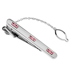 pinkki kristalli solmioneula teräs