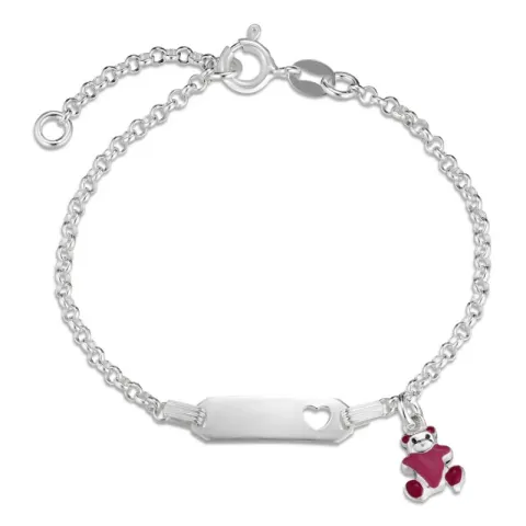 nalle lasten rannekoru hopeaa riipus hopeaa