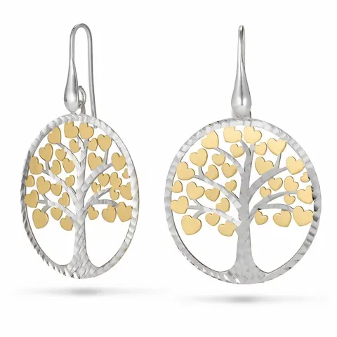 pitkät elämänpuu korvarenkaat  hopea