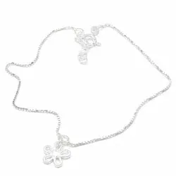 Kukka nilkkaketju  hopeaa