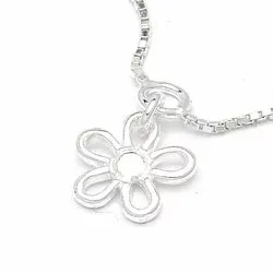 Kukka nilkkaketju  hopeaa