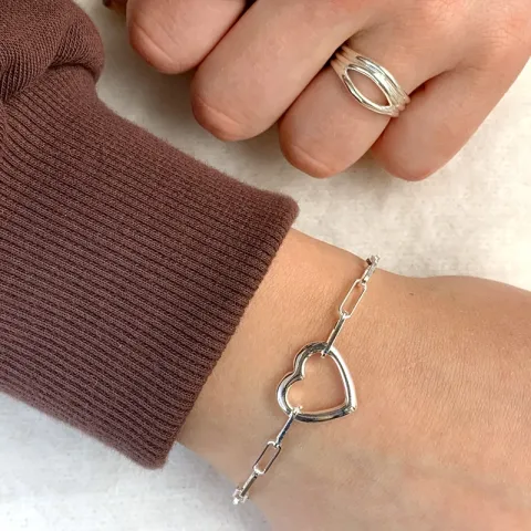 sydän rannekoru hopeaa riipus hopea