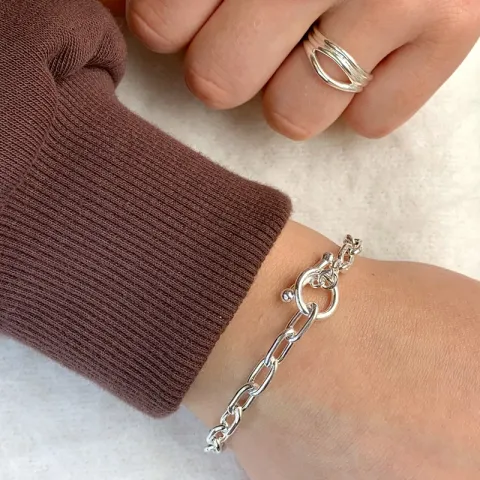 ankkurirannekoru hopeaa 17, 18cm x 5,5 mm