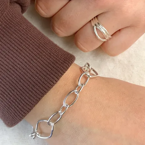 rannekoru hopeaa 17, 18cm x 7,8 mm