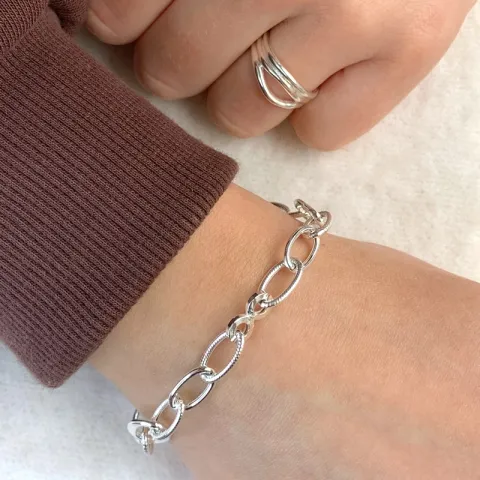 rannekoru hopeaa 17, 18cm x 7,7 mm