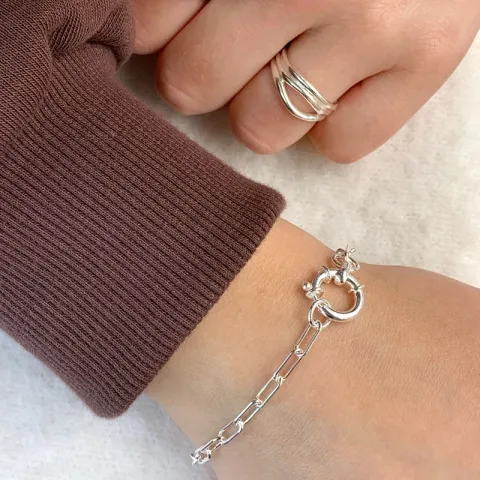 rannekoru hopeaa 17, 18cm x 3,5 mm