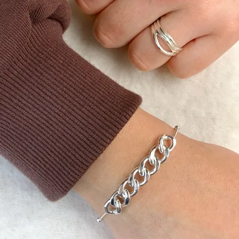 panssarirannekoru hopeaa 17, 18cm x 8,5 mm