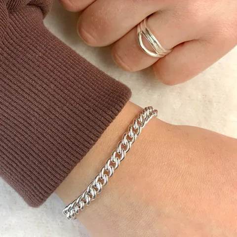 panssarirannekoru hopeaa 17, 18cm x 5,8 mm