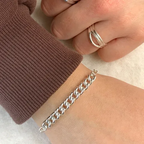 panssarirannekoru hopeaa 17, 18cm x 6,5 mm