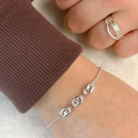 rannekoru hopeaa 17, 18cm x 6,1 mm