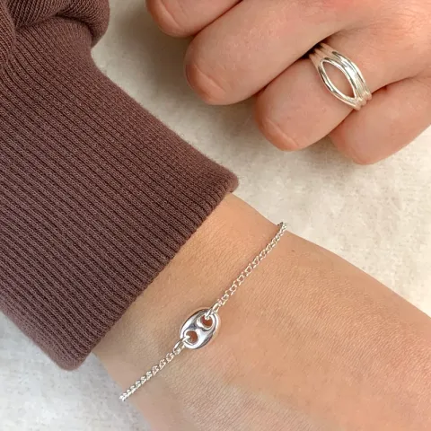 rannekoru hopeaa 17, 18cm x 8,0 mm