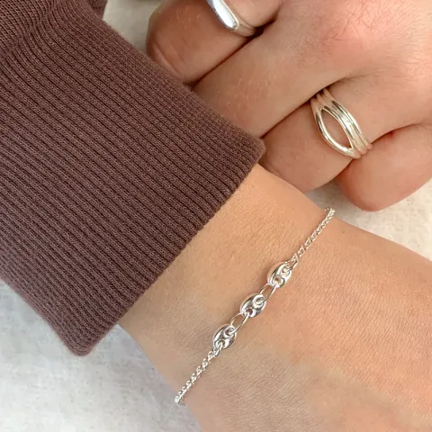 rannekoru hopeaa 17, 18cm x 4,8 mm