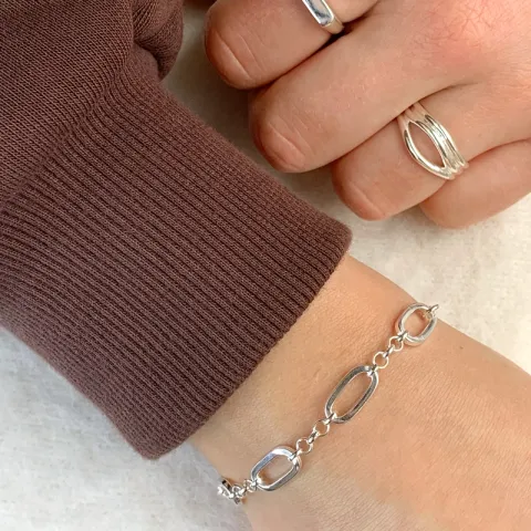 rannekoru hopeaa 17, 18cm x 6,6 mm