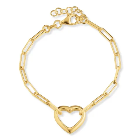 sydän rannekoru kullattua hopeaa riipus kullattua hopeaa