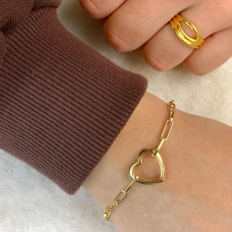 sydän rannekoru kullattua hopeaa riipus kullattua hopeaa