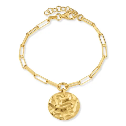 pyöreä rannekoru kullattua hopeaa riipus kullattua hopeaa