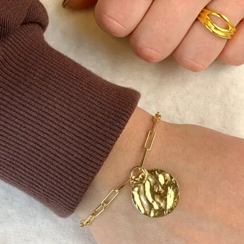 pyöreä rannekoru kullattua hopeaa riipus kullattua hopeaa