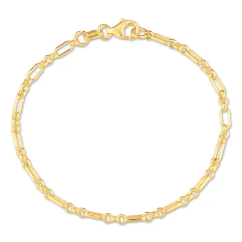 Figaro-rannekoru kullattua hopeaa 17, 18cm x 2,8 mm