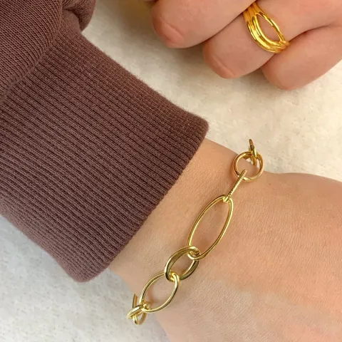 rannekoru kullattua hopeaa 17, 18cm x 9,5 mm